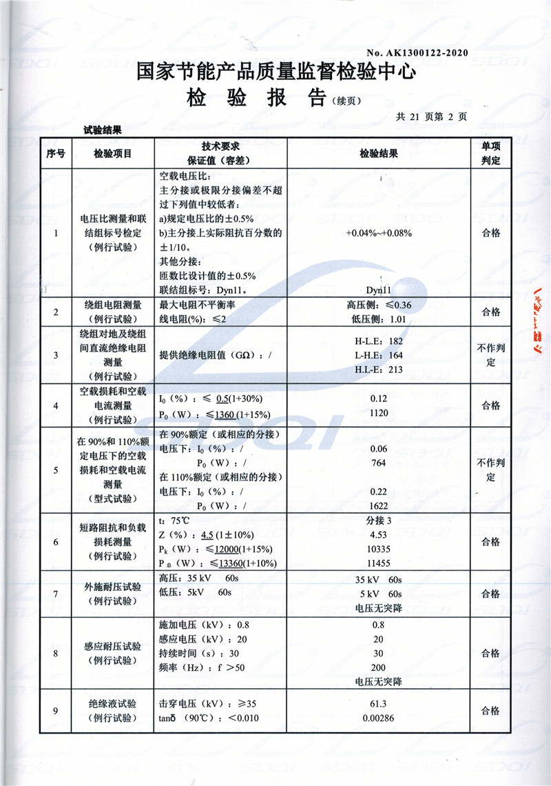 高低压试验报告-S11-1250乐清乐清乐清油浸式变压器-2.jpg